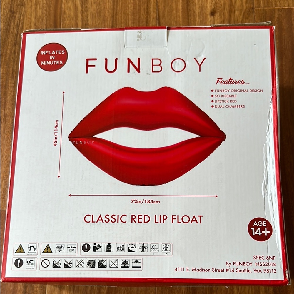 FUNBOY Classic Red Lip Float Raft - Picture 2 of 6